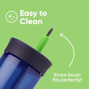 Owala Kids BPA-Free Plastic Tumbler with Spill Resistant Flexible Straw, Easy to Clean, Kids Water Bottle, Great for Travel, Dishwasher Safe, 15 Oz, Navy and Blue (Home Base) by TinyTreasures Baby Boutique