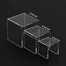HIIMIEI Clear Acrylic Display Risers 2 Sets, 3-Tier Risers Stands Showcase for Amiibo Funko Pop Figures, Dessert, Jewelry-3"x4"x5" by CozyNest Decor