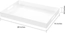 White Rectangular 14x20 Inches Acrylic Ottoman Tray Decorative Serving Tray with Cutout Handles Organizer Tray on Coffee Table Countertop Big Breakfast Bed Tray Living Room Appetizer Serving Food by CozyNest Decor