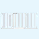 WAOWAO Baby Gate 62.20-71.26" Extra Wide Pressure Mounted Walk Through Swing Auto Close Safety White Metal Toddler Kids Child Dog Pet Puppy for Stairs,Doorways,Kitchen by TinyTreasures Baby Boutique