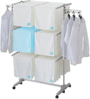 Foldable Laundry Drying Rack with Wheels - 48 Drying Rods, Heavy Duty, Movable, Perfect for Clothes, Duvet, Socks, Bed Linen, Sheets, 6 Wings by CozyNest Decor