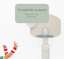 PLAYSMOL Basketball Hoop for Toddlers & Kids, Rainbow Backboard with Blue Rim, Indoor Outdoor Mini Basketball Hoop, Adjustable Height, Colorblock Plush Ball Included, Ages 18m+ by TinyTreasures Baby Boutique