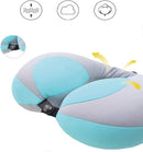 MOOB Carseat Pillow for Toddlers,Pillow for Baby Car Seat Comfortably Designed for Head, Neck, and Chin Support - Kids Neck Pillows for Travel Gifts for Toddler/Child/Kids,Yellow + Grey Blue by TinyTreasures Baby Boutique