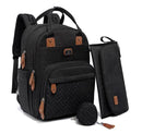 Dikaslon Diaper Bag Backpack with Portable Changing Pad, Pacifier Case and Stroller Straps, Large Unisex Baby Bags for Boys Girls, Multipurpose Travel Back Pack Moms Dads, Black by TinyTreasures Baby Boutique