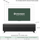 POVISON Fully-Assembled Mid Century Glossy Sintered Stone Tabletop TV Stand with Legs, Wood Media Console with Adjustable LED Light for 75-inch TVs, Entertainment Center with Storage for Living Room by CozyNest Decor