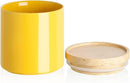 Sweejar Kitchen Canisters Ceramic Food Storage Jar, Stackable Containers with Airtight Seal Wooden Lid for Serving Coffee Bean, Flour, Tea, Spice and More - 39 Fl Oz (Yellow) by CozyNest Decor