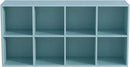 8-Cube Storage Shelf Bookcase - Wooden 4-Tier Floor Standing Open Bookshelf, Modern TV Stand up to 55 Inchs for Home and Office, Light Blue by CozyNest Decor