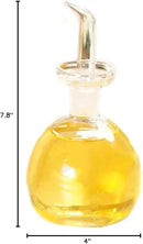 ELETON Cylindrical 8 oz Olive Oil Dispenser Bottle Glass with No Drip Spout -Olive Oil & Vinegar Dispenser Glass Cruet Decanter- Glassware Seal Handicraft Easy Clean Drip Free Bottles for Kitchen by CozyNest Decor