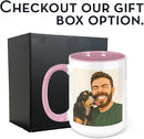Personalized Coffee Mug, Custom Drawing Portrait Gift, Funny Customized Coffee Gift for Men & Women, Custom Mugs with Pictures, Pink 15oz Customized Ceramic Tea Cup by TinyTreasures Baby Boutique