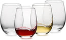 Stemless Wine Glasses Set of 4, 18 Ounces Red & White Wine Glasses for Party, Lead-free, Ideal Wine Accessories Gift (Clear) by CozyNest Decor