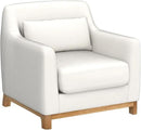 Extra Deep Accent Chair, Fabric Upholstered Comfy Reading Armchair for Living Room, Bedroom Single Seat Sofa Chair with Wood Base, Lamb Fabric by CozyNest Decor