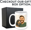Personalized Coffee Mug, Custom Drawing Portrait Gift, Funny Customized Coffee Gift for Men & Women, Custom Mugs with Pictures, White 15oz Father's Day Mug by TinyTreasures Baby Boutique