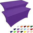 IVAPUPU 4FT Table Cloth for Rectangular Fitted Events Stretch Purple Table Covers Washable Cover Spandex Tablecloth Protector for Party, Wedding, Cocktail, Banquet, Festival by CozyNest Decor
