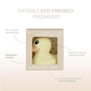 HEVEA Kawan Mini Rubber Duck - 100% Natural Rubber Baby Bath Toy - Eco Friendly, Perfect for Playing, Teething, and Bathing - Mold Free Bath Toys - Eggnog by TinyTreasures Baby Boutique