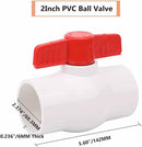 2" PVC Ball Valve Water Pipe Shut-off Valve Socket with Red T-Handle for Cold Water Supply lines, Irrigation Pipe fitting System(Socket x Socket), Schedule 40 by GreenHaven Gardens