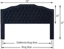 24KF Upholstered Button Tufted King Size Headboard with Nailhead Trim, Elegant Boucle Fabric California King headboard, 6031-K-Boucle-Navy by CozyNest Decor