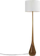 GLOBE Electric Novogratz x Harrington 65" Floor Lamp, 2-Tone Faux Wood Base, White Fabric Shade, Socket Rotary Switch 67225 by CozyNest Decor