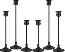 Taper Candle Holder Tall Vintage Metal Candlestick Holders Candle Stick Candelabra for Halloween Thanksgiving Christmas Holiday Wedding (Matt Black, 2 Sets (6 pcs)) by CozyNest Decor