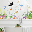 2 Sheets of 12x36 Inch Spring Summer Window Cling Sticker Fish, Plants, Aquatic Theme Window Stickers, Spring and Summer Decor, Home, Shop, Party Window, Glass, Wall Display Stickers (Aquatic Theme) by CozyNest Decor