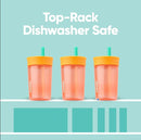 Owala Kids BPA-Free Plastic Tumbler with Spill Resistant Flexible Straw, Easy to Clean, Kids Water Bottle, Great for Travel, Dishwasher Safe, 15 Oz, Orange and Peach (Watermelon) by TinyTreasures Baby Boutique