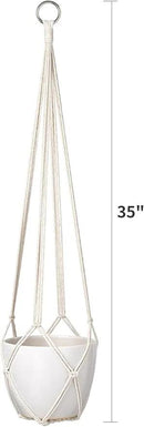 Dahey Macrame Plant Hanger Indoor Hanging Planter Basket Handmade Woven Cotton Rope Flower Pot Decorative Crochet Plant Holder Stand for Boho Home Decor No Tassels,35 Inch,Set of 2 by GreenHaven Gardens