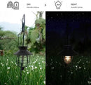 YAKii 2 Pack Solar Lantern Hanging Waterproof Outdoor Metal Solar Lamp with Warm White Light Decorate for Yard Garden Pathway Patio Porch Decor (Black) by CozyNest Decor