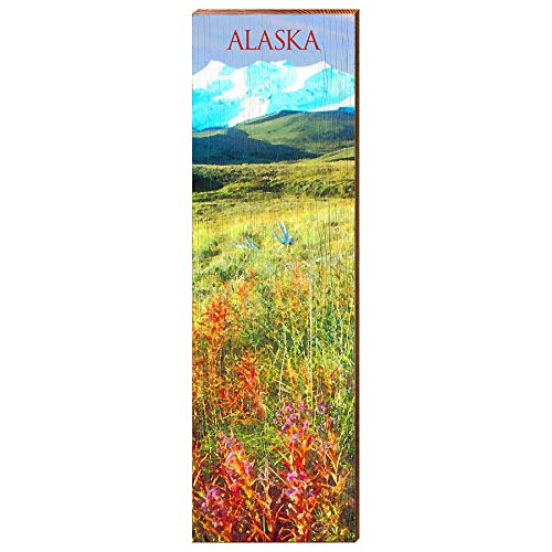 Alaskan Fireweed, Alaska Wooden Sign | Wall Art Print on Real Wood