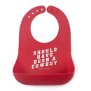 Baby Bib for Eating by Bella Tunno, Waterproof Silicone Bib with Large Food Catcher, Adjustable Fit for Babies 4-12 months & Toddlers 1-3 Years, Boys & Girls, Should Have Been A Cowboy by TinyTreasures Baby Boutique