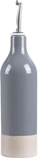 famiware Milkyway 16oz Ceramic Olive Oil Dispenser Bottle, 1 Piece Oil Dispenser for Kitchen with Stainless Steel Pourers, Suitable for Storage Vinegar, Soy Sauce, Coffee Syrup, Liquids, Dark Gray by CozyNest Decor