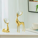 Sziqiqi Brass Reindeer Sculptures Animal Figurine Statues Christmas Deer Pure Copper Heavy Reindeer Ornaments for Home Decor Accents Living Room Office Bookself Tabletop Mantle Decoration by CozyNest Decor
