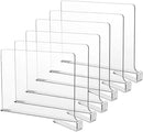 LikeU Shelf Dividers for Closets,Clear Acrylic Shelf Divider for Wood Shelves and Clothes Organizer/Purses Separators Perfect for Kitchen Cabinets and Bedroom Organizer,6 PCS by TinyTreasures Baby Boutique
