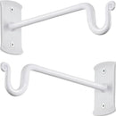 RTZEN Plant Hangers Outdoor or Indoor - Wrought Iron Metal Hanger Indoor Hook - Heavy Duty Wall Bracket Hooks for Hanging Plants Baskets Lanterns Wind Chimes - 2 Pack (White Shepherds Hooks) by GreenHaven Gardens