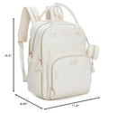 BabbleRoo Leather Diaper Bag Backpack - Baby Essentials Travel Baby Bag, Multi function, Waterproof, with Changing Pad, Stroller Straps & Pacifier Case – Unisex, Eggshell White by TinyTreasures Baby Boutique