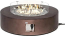 COSIEST Outdoor Propane Fire Pit Coffee Table w Bronze 42 inch Round Base Patio Heater, CSA Certified, 50,000 BTU Stainless Steel Burner, Wind Guard, Transparent Gray Fire Glass, Waterproof Cover by GreenHaven Gardens
