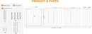 HOOEN Extra Wide Baby Gate for Doorways Stairs 86-105 Inch Wide Pressure Mounted Dog Gates for The House Walk Through Gates Indoor Safety Child Gates for Kids or Pets (86.3"-105") by TinyTreasures Baby Boutique