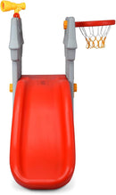 KOTEK Toddler Slide Indoor for Age 3-8, 5 in 1 Kids Climber Slide with Basketball Hoop, Telescope, Crawl Through Space & Climbing Stairs, Freestanding Kids Slide for Boys & Girls by TinyTreasures Baby Boutique