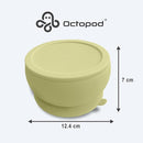 Abiie Octopod Silicone Baby Suction Bowl With Lid - Toddler & Baby Bowls, 8 oz, Yellow, Modern Style, Microwave Safe, Dishwasher Safe by TinyTreasures Baby Boutique