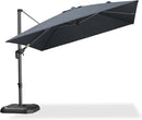 PURPLE LEAF 10 Feet Patio Umbrella Outdoor Cantilever Square Umbrella Aluminum Offset Umbrella with 360-degree Rotation for Garden Deck Pool Patio, Grey by GreenHaven Gardens