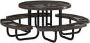 Heavy-Duty Portable Outdoor Picnic Table with Umbrella Hole, Expanded Metal Commercial-Grade Patio Dining Furniture Made in America (46" Round Top, Brown) by GreenHaven Gardens
