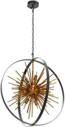 23.2'' Black Gold 12-Light Globe Sputnik Chandelier Modern Industrial Adjustable Hanging Ceiling Firework Pendant Light Fixture for Entryway Foyer Bedroom Dining Living Room Hallway by CozyNest Decor