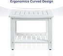 Psilvam Poly Lumber Shower Bench, Shower Stool with Storage Shelf, Shower Benches for Inside Shower Water Resistant & Non-Slip Design Shower Chair Seat for Bathroom, Living Room (White) by TinyTreasures Baby Boutique
