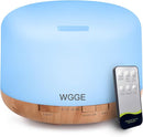 WGGE Essential Oil Diffuser, 500ml Premium Ultrasonic Vaporizer Aromatherapy Diffuser with 7 Color Changing, Timer, and Waterless Auto-Off with Remote Control. by TinyTreasures Baby Boutique