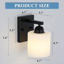 Matte Black Milk Glass Wall Sconces, 1 Pack Hardwired Indoor Wall Light Fixtures for Living Room, Hallway, Bedroom, Ceramic E26 Sockets (Bulbs Not Included) by CozyNest Decor
