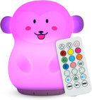 Combined Bluetooth Speaker & Nightlight With 9 Color Emissions, Child Friendly Silicone & BPA Free, USB Recharging, Receives Audio From Computer, Phone Or Tablet, and includes Remote Control (Monkey) by TinyTreasures Baby Boutique
