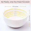Uba Portion Control Bowl (Porcelain) for Measuring, Bariatric Diet, Diabetes (4 Pack) by CozyNest Decor