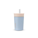 Owala Kids Insulation Stainless Steel Tumbler with Spill Resistant Flexible Straw, Easy to Clean, Kids Water Bottle, Great for Travel, Dishwasher Safe, 12 Oz, Tan and Blue (Seas the Day) by TinyTreasures Baby Boutique