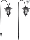 MAGGIFT 34 Inch Hanging Solar Lights, Decorative Garden Lanterns with 2 Shepherd Hooks, Solar Powered Coach Lights, Warm White LED Outdoor Lighting for Landscape, Yard, Pathway and Patio, 2 Pack by GreenHaven Gardens