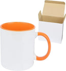 11oz White Ceramic Sublimation Coffee Mug in White Gift Box, 6 New Mixed Colors, Case of 36 by CozyNest Decor