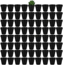 Yishang 72 pcs Small Mini Black Clay Pots, 2.5'' Terracotta Pot Clay Ceramic Pottery Planter,Cactus Flower Terra Cotta Pots,Succulents Nursery Pots,with Drainage Hole,Great for Crafts,Wedding Favor by GreenHaven Gardens