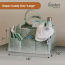 Parker Baby Diaper Caddy - Nursery Storage Bin and Car Organizer for Diapers and Baby Wipes - Sage Green, Large by TinyTreasures Baby Boutique